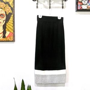 Maxi Color Block Sweater Skirt
